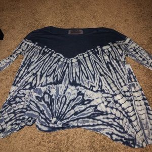 Free people Blue tie dye flowy top